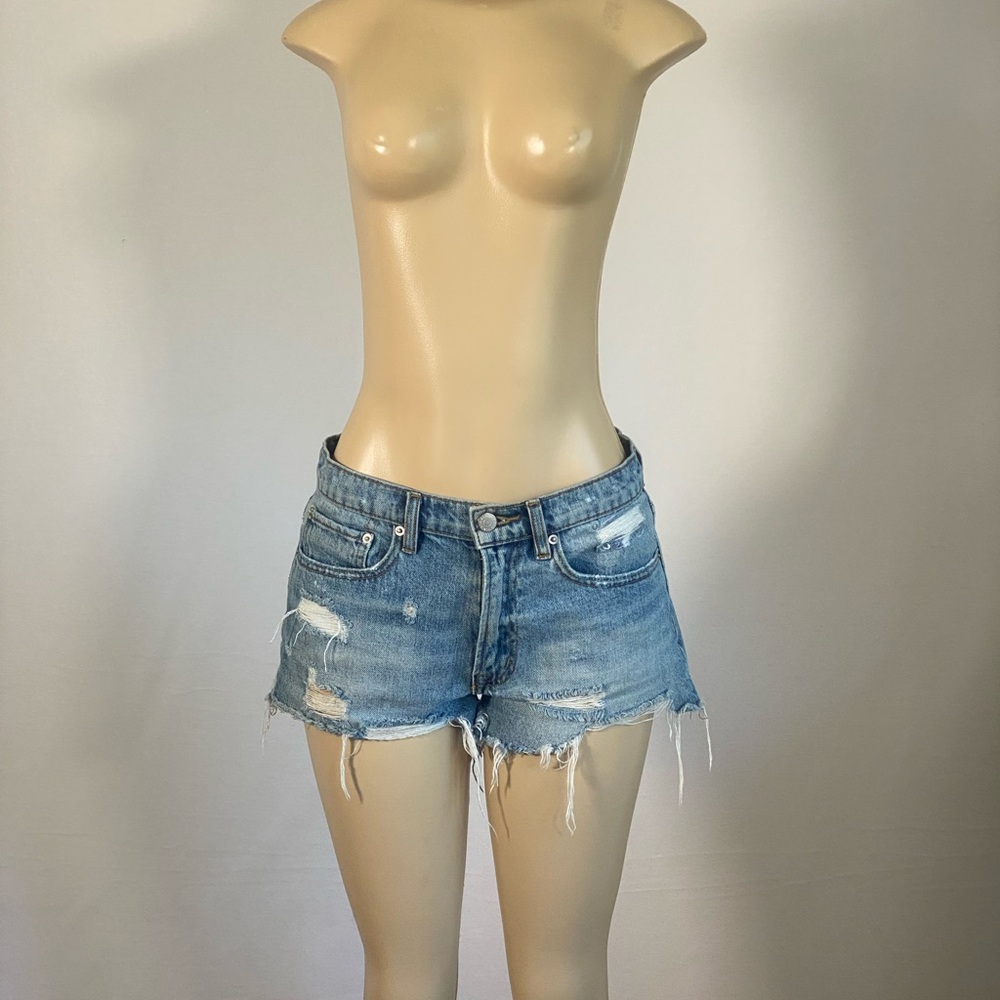 BDG Blue Jean Shorts Distressed Casual